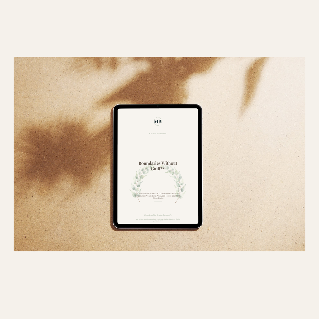 Boundaries Without Guilt™ digital workbook displayed on a tablet